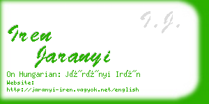 iren jaranyi business card